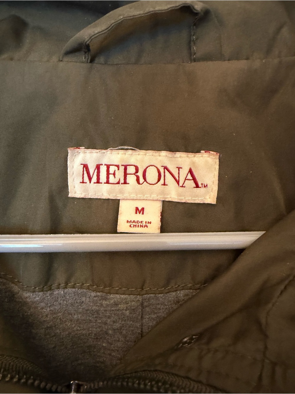 Merona Olive Green Hooded Utility Anorak Jacket - Picture 3 of 5